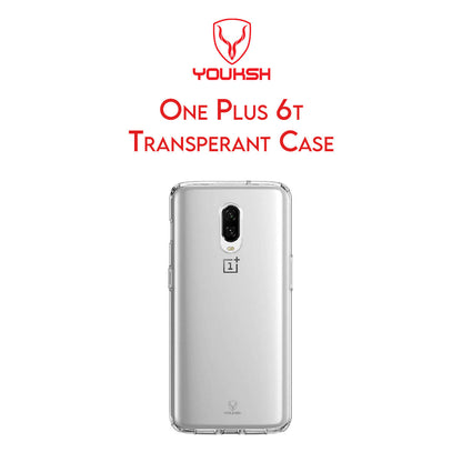 YOUKSH OnePlus 6T Transparent Cover - OnePlus 6T Transparent Jelly Back Cover - OnePlus 6T Soft Shock Proof Transparent Back Pouch - OnePlus 6T Crystal Clear Cover - OnePlus 6T Silicone Cover.