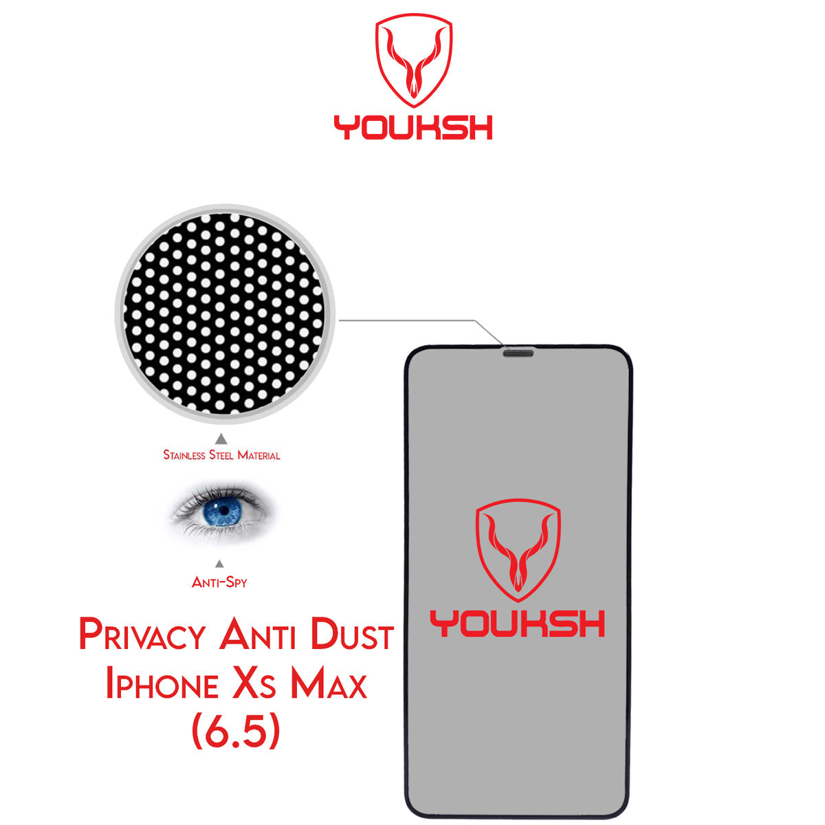 Apple iphone Xs Max Privacy Anti Dust Glass Protector