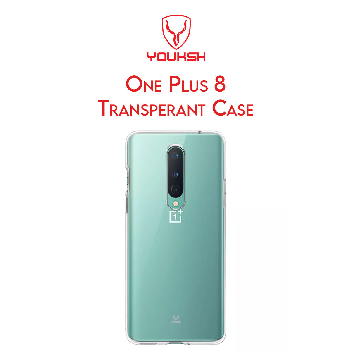 YOUKSH OnePlus 8 Transparent Cover - OnePlus 8 Transparent Jelly Back Cover - OnePlus 8 Soft Shock Proof Transparent Back Pouch - OnePlus 8 Crystal Clear Cover - OnePlus 8 Silicone Cover.