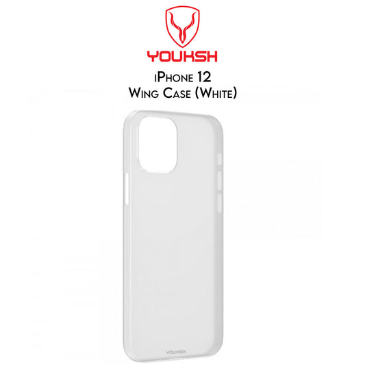 Youksh Wing Case For Apple Iphone 12 (6.1) - Ultra Thin Lightweight - Paper Back Cover for Iphone Series.(White)