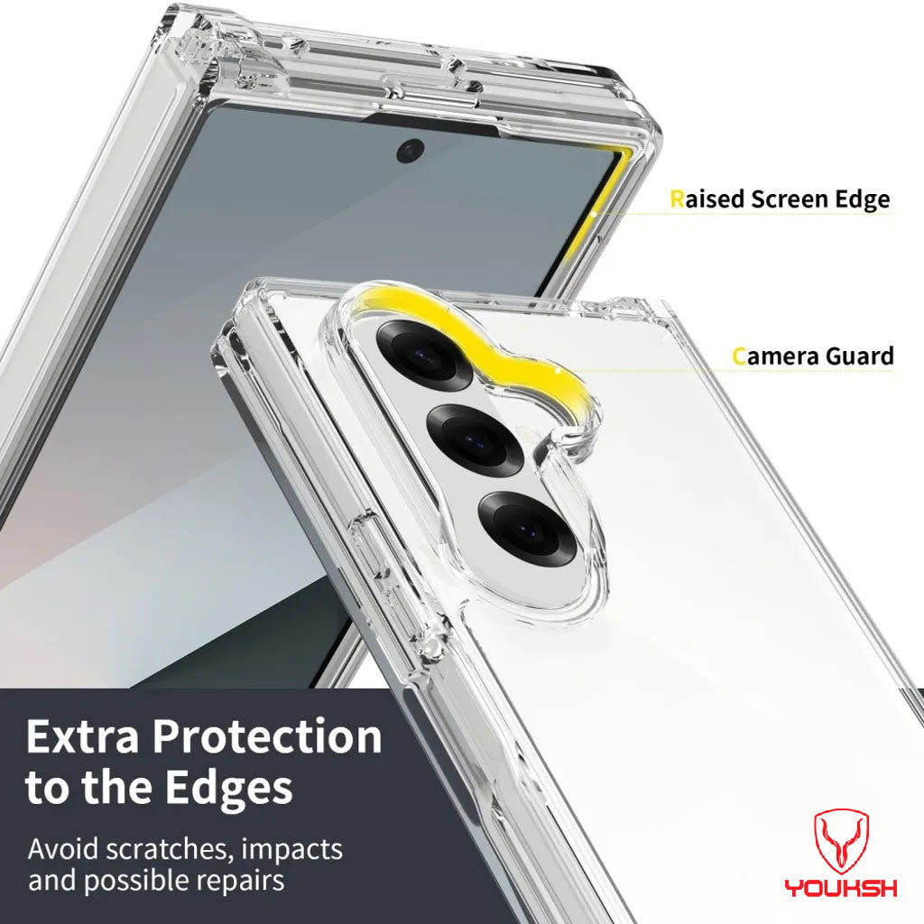YOUKSH Samsung Z-Fold 7 Acrylic Case, Anti Yellow Form Back.
