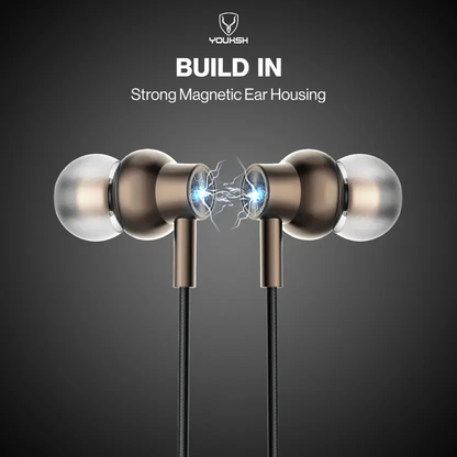 YOUKSH Type C Handsfree, With Soft Rubber Ear Piece & Metal Magnetic Attraction (YK-804).