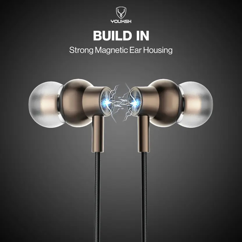 YOUKSH Type C Handsfree, With Soft Rubber Ear Piece & Metal Magnetic Attraction (YK-804).