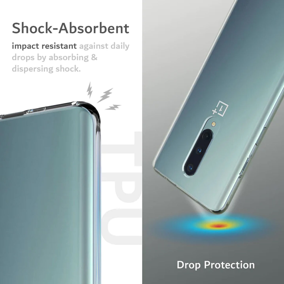 YOUKSH OnePlus 8 Transparent Cover - OnePlus 8 Transparent Jelly Back Cover - OnePlus 8 Soft Shock Proof Transparent Back Pouch - OnePlus 8 Crystal Clear Cover - OnePlus 8 Silicone Cover.