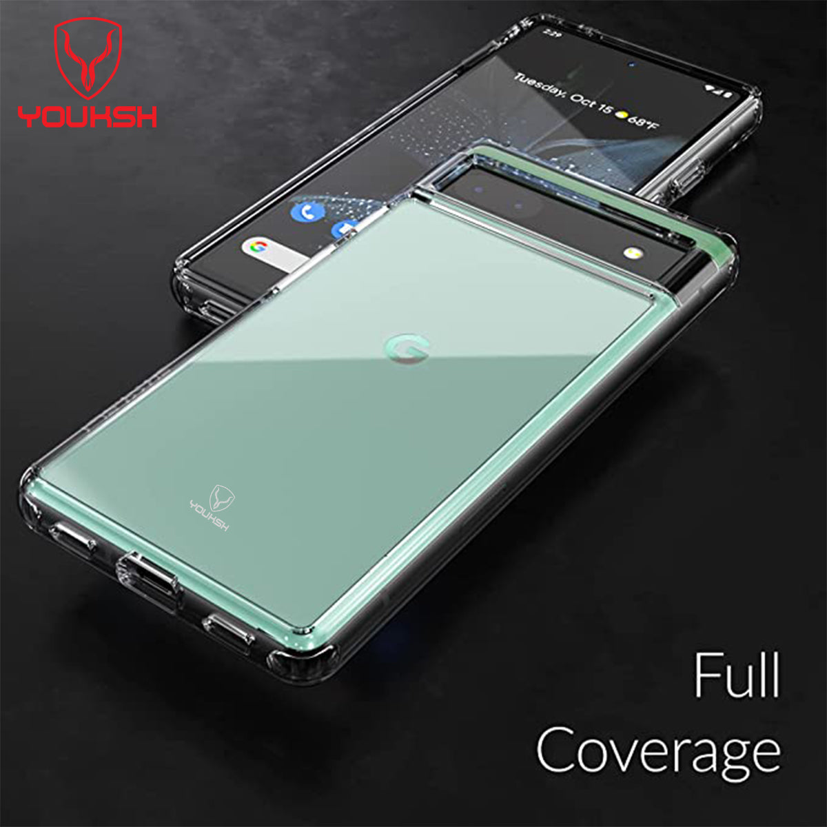 YOUKSH Google Pixel 6a Transparent Cover - Google Pixel 6a Transparent Jelly Back Cover - Google Pixel 6a Soft Shock Proof Transparent Back Pouch - Google Pixel 6a Crystal Clear Cover - Google Pixel 6a Silicone Cover.