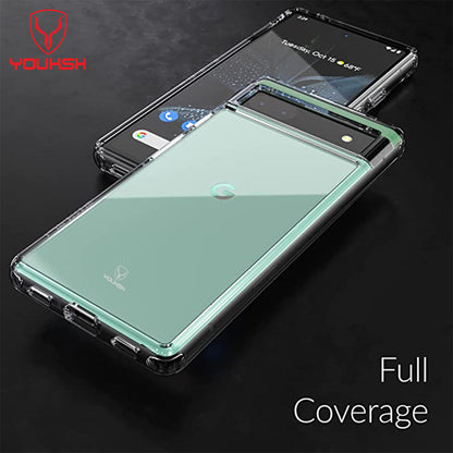 YOUKSH Google Pixel 6a Transparent Cover - Google Pixel 6a Transparent Jelly Back Cover - Google Pixel 6a Soft Shock Proof Transparent Back Pouch - Google Pixel 6a Crystal Clear Cover - Google Pixel 6a Silicone Cover.