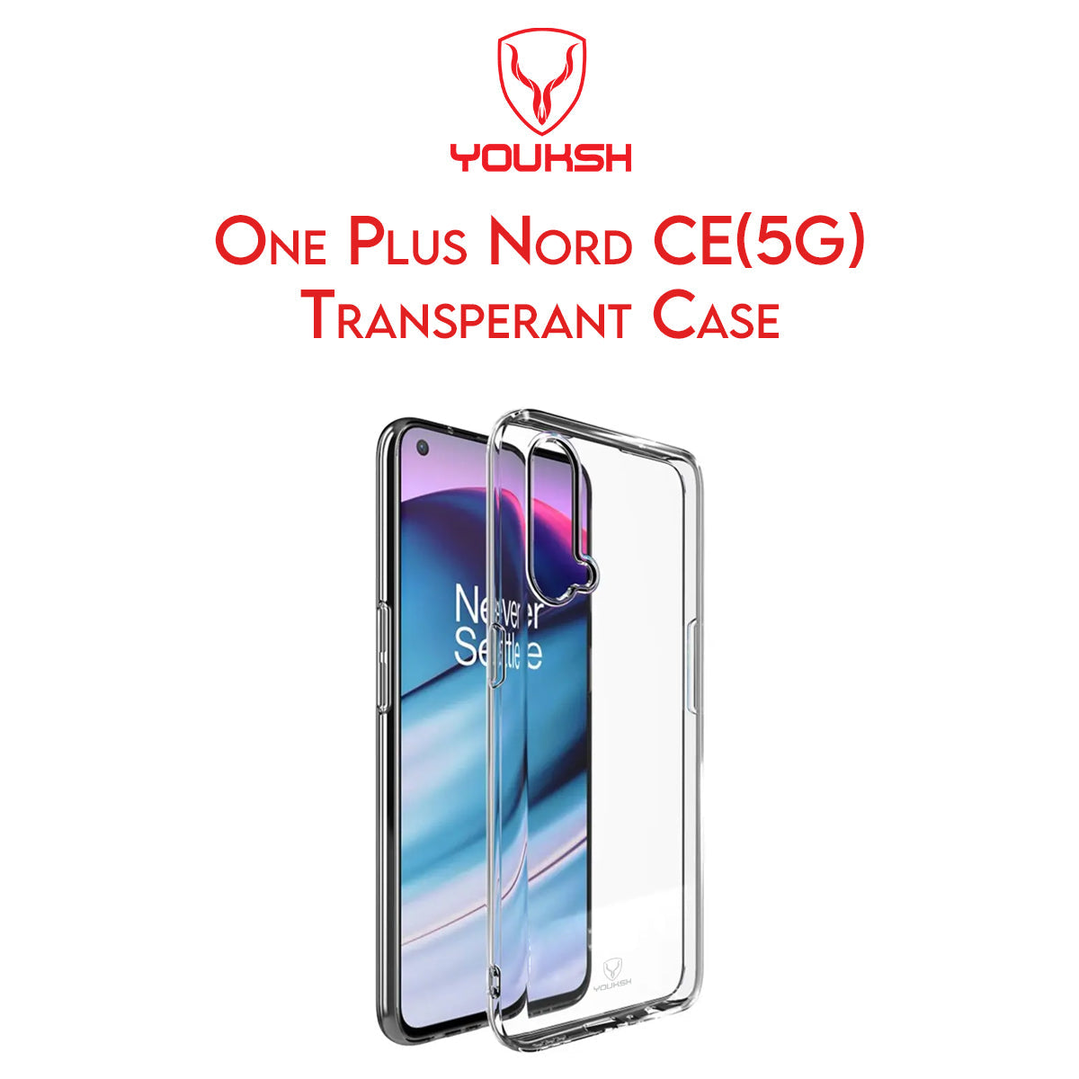 YOUKSH OnePlus Nord CE 5G Transparent Cover - OnePlus Nord CE 5G Transparent Jelly Back Cover - OnePlus Nord CE 5G Soft Shock Proof Transparent Back Pouch - OnePlus Nord CE 5G Crystal Clear Cover - OnePlus Nord CE 5G Silicone Cover.