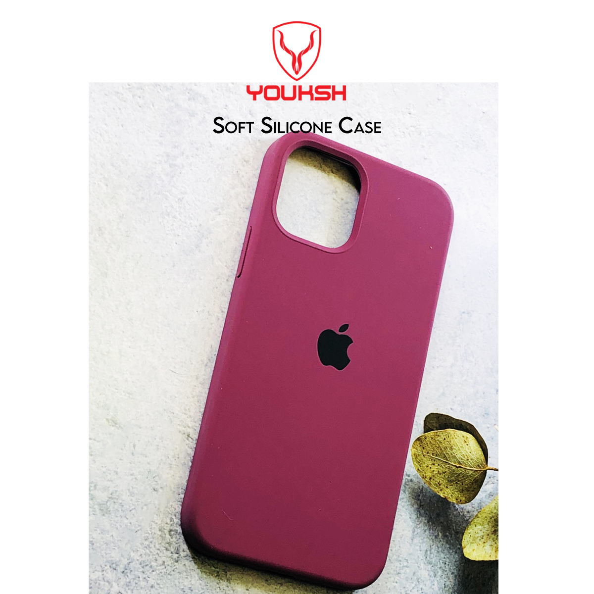 Apple iPhone 12 - Youksh Premium Ultra Slim Shockproof Liquid Silky Silicone Soft Rubber Comfortable Protective Case.