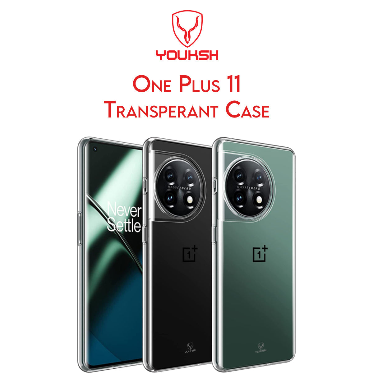 YOUKSH OnePlus 11 Transparent Cover - OnePlus 11 Transparent Jelly Back Cover - OnePlus 11 Soft Shock Proof Transparent Back Pouch - OnePlus 11 Crystal Clear Cover - OnePlus 11 Silicone Cover.