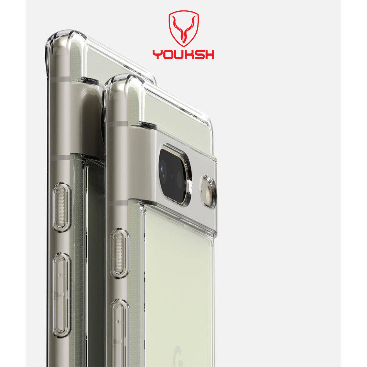 YOUKSH Google Pixel 7 Transparent Cover - Google Pixel 7 Transparent Jelly Back Cover - Google Pixel 7 Soft Shock Proof Transparent Back Pouch - Google Pixel 7 Crystal Clear Cover - Google Pixel 7 Silicone Cover.