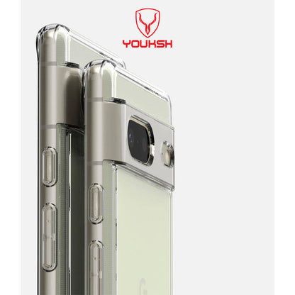 YOUKSH Google Pixel 7 Transparent Cover - Google Pixel 7 Transparent Jelly Back Cover - Google Pixel 7 Soft Shock Proof Transparent Back Pouch - Google Pixel 7 Crystal Clear Cover - Google Pixel 7 Silicone Cover.