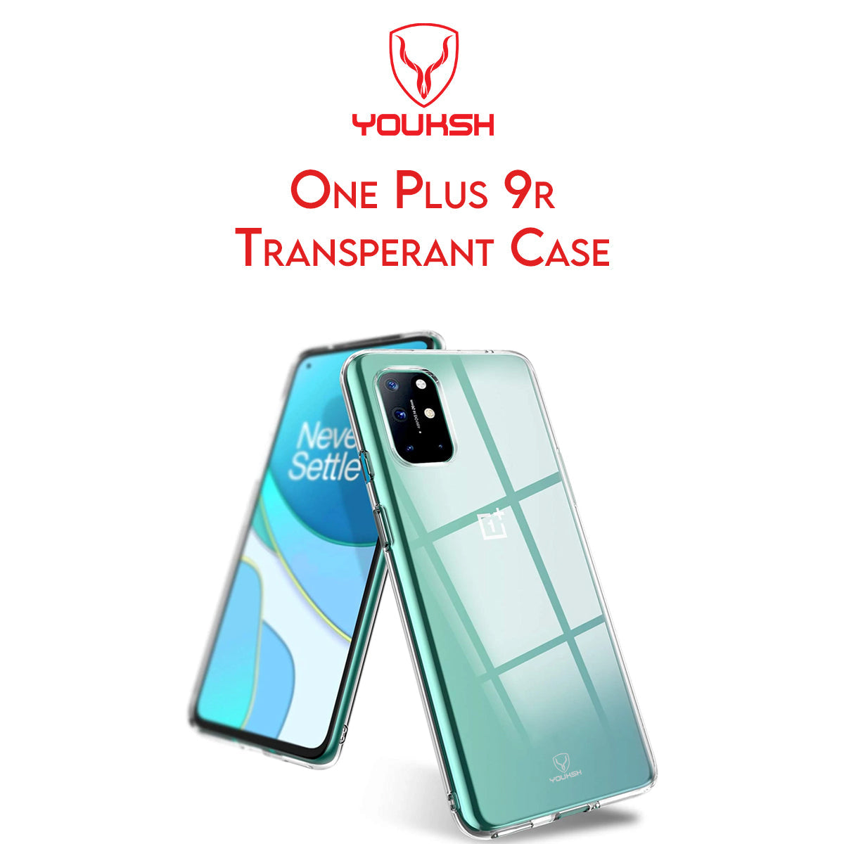 YOUKSH OnePlus 8T Transparent Cover - OnePlus 8T Transparent Jelly Back Cover - OnePlus 8T Soft Shock Proof Transparent Back Pouch - OnePlus 8T Crystal Clear Cover - OnePlus 8T Silicone Cover.