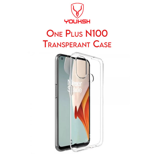 YOUKSH One Plus Nord N100 Transparent Case - One Plus Nord N100 Transparent Jelly Back Cover - One Plus Nord N100 Soft Shock Proof Transparent Back Pouch - One Plus Nord N100 Crystal Clear Cover - One Plus Nord N100 Silicone Cover.