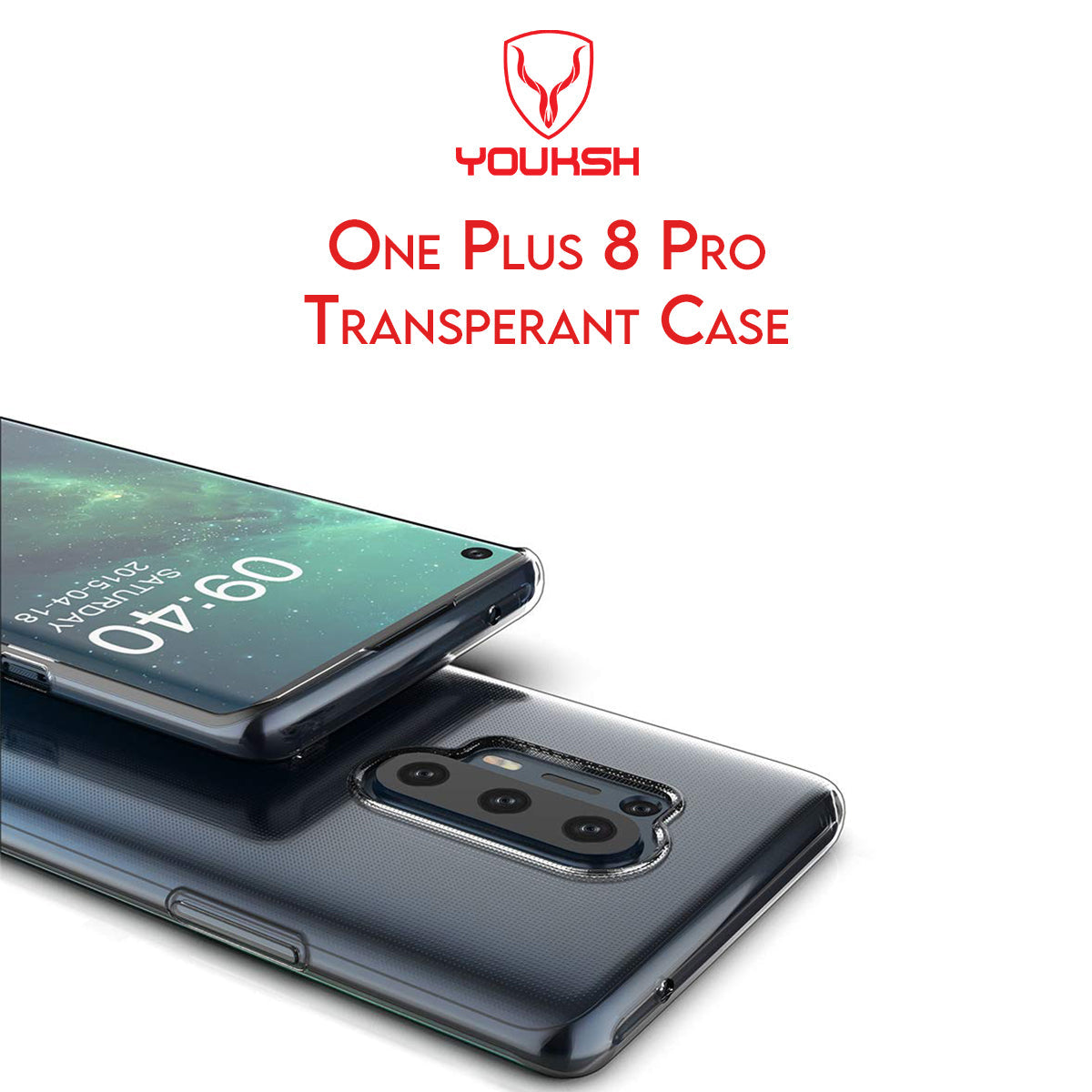 YOUKSH OnePlus 8 Pro Transparent Cover - OnePlus 8 Pro Transparent Jelly Back Cover - OnePlus 8 Pro Soft Shock Proof Transparent Back Pouch - OnePlus 8 Pro Crystal Clear Cover - OnePlus 8 Pro Silicone Cover.