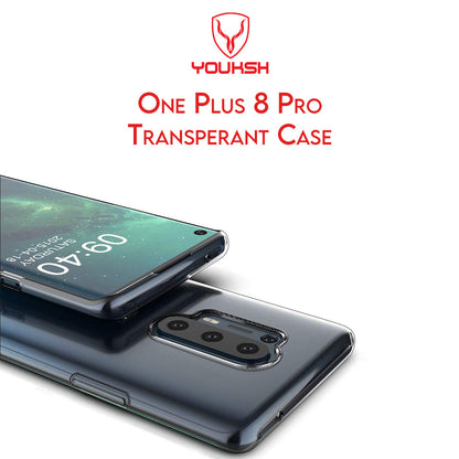 YOUKSH OnePlus 8 Pro Transparent Cover - OnePlus 8 Pro Transparent Jelly Back Cover - OnePlus 8 Pro Soft Shock Proof Transparent Back Pouch - OnePlus 8 Pro Crystal Clear Cover - OnePlus 8 Pro Silicone Cover.