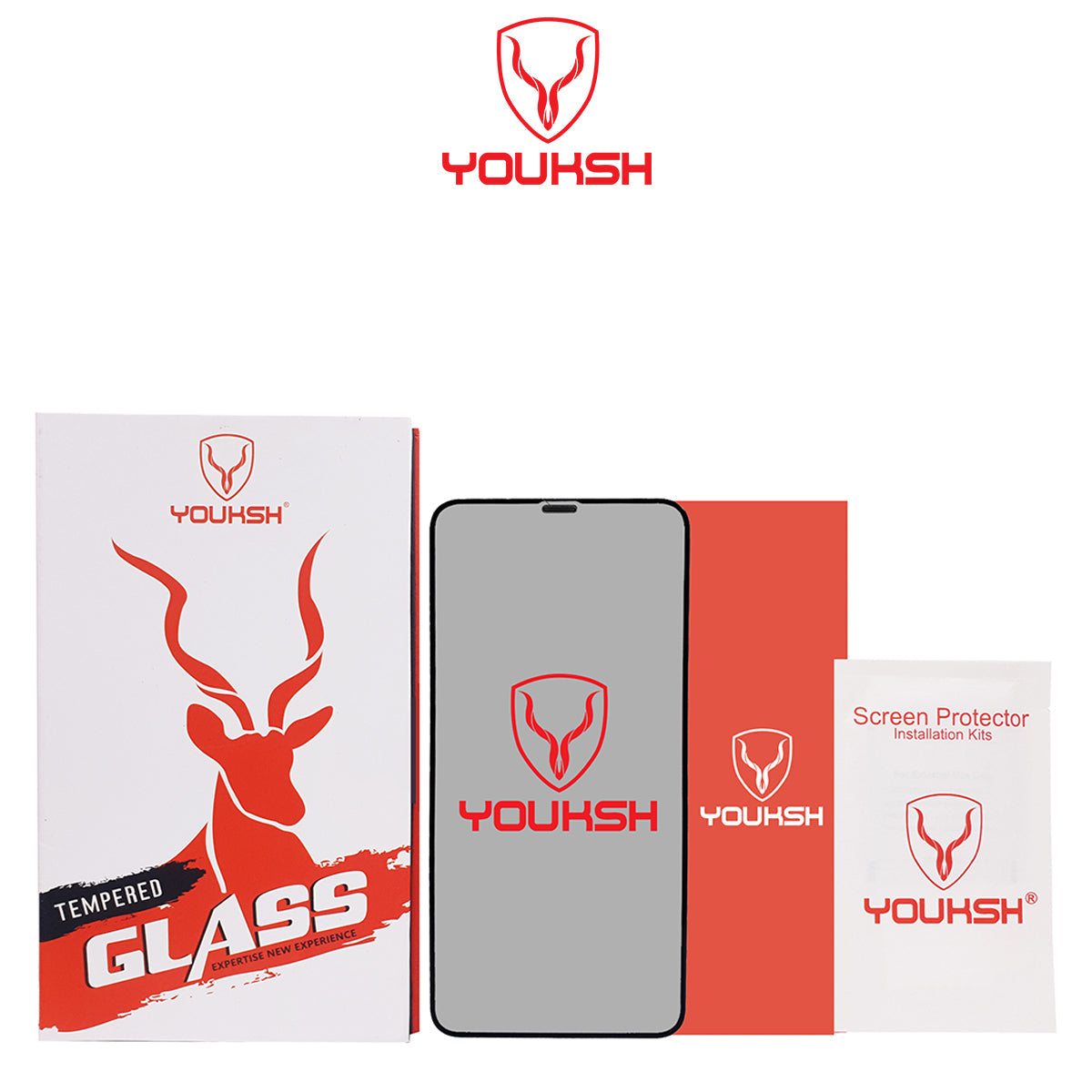 Apple iphone Xs Max - Youksh Privacy Anti Dust Glass Protector With Installation kit.