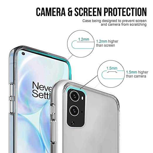 YOUKSH OnePlus 9 Transparent Cover - OnePlus 9 Transparent Jelly Back Cover - OnePlus 9 Soft Shock Proof Transparent Back Pouch - OnePlus 9 Crystal Clear Cover - OnePlus 9 Silicone Cover.