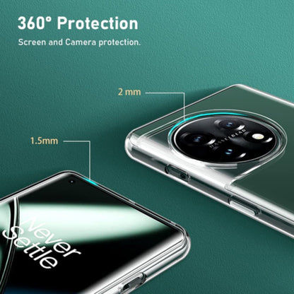 YOUKSH OnePlus 11 Transparent Cover - OnePlus 11 Transparent Jelly Back Cover - OnePlus 11 Soft Shock Proof Transparent Back Pouch - OnePlus 11 Crystal Clear Cover - OnePlus 11 Silicone Cover.