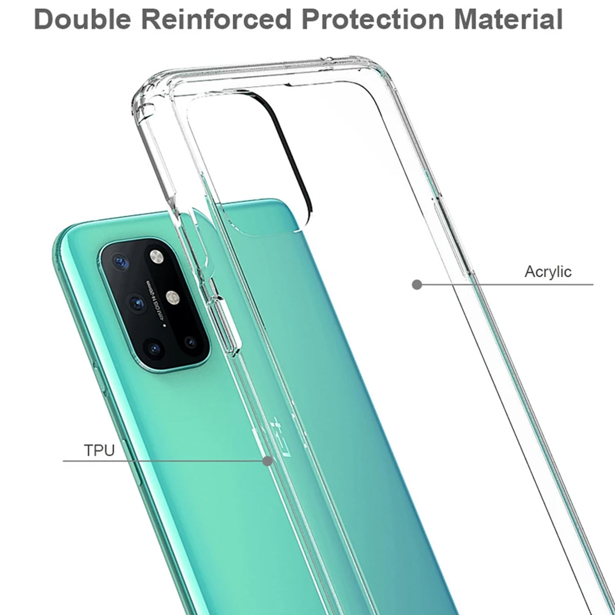 YOUKSH OnePlus 8T Transparent Cover - OnePlus 8T Transparent Jelly Back Cover - OnePlus 8T Soft Shock Proof Transparent Back Pouch - OnePlus 8T Crystal Clear Cover - OnePlus 8T Silicone Cover.