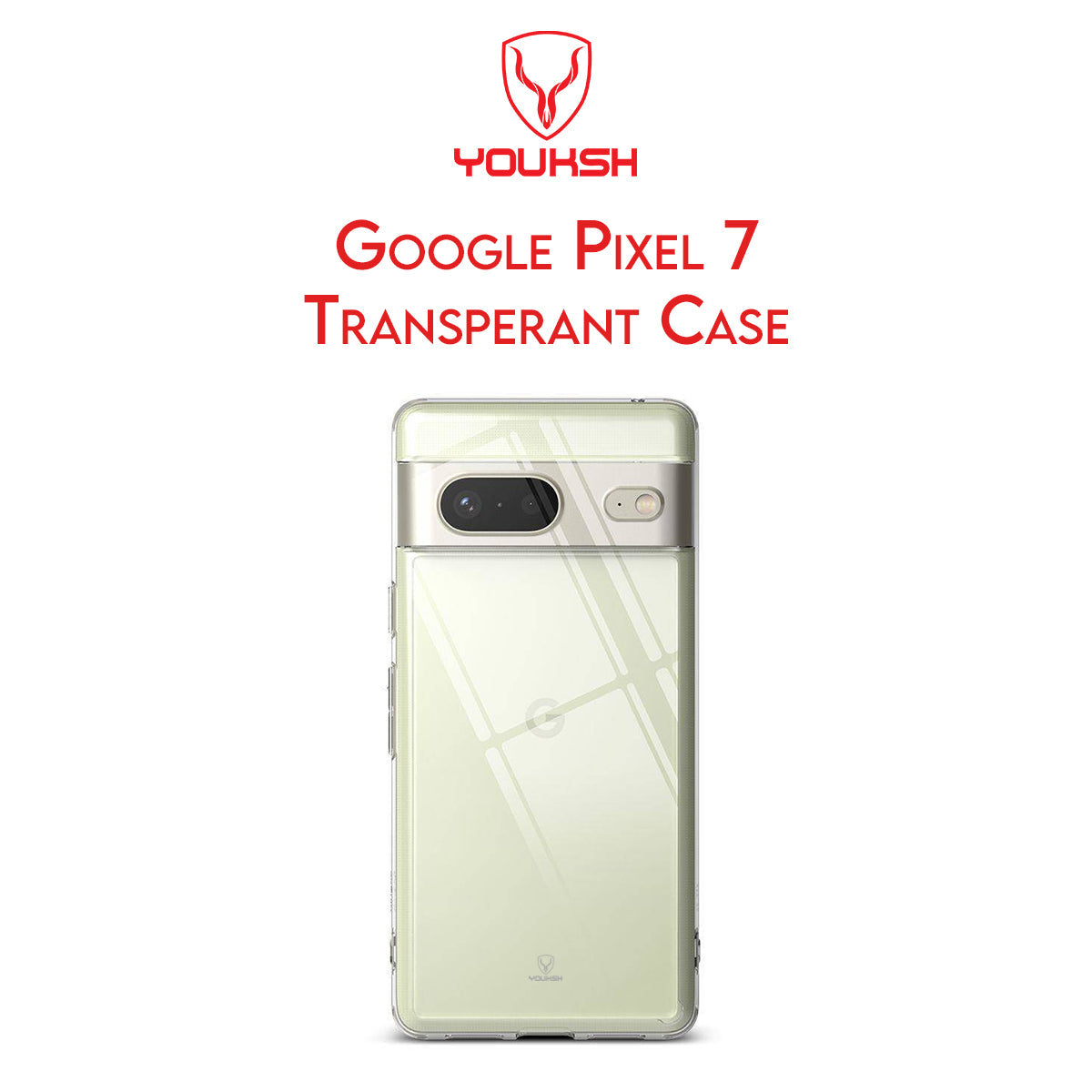 YOUKSH Google Pixel 7 Transparent Cover - Google Pixel 7 Transparent Jelly Back Cover - Google Pixel 7 Soft Shock Proof Transparent Back Pouch - Google Pixel 7 Crystal Clear Cover - Google Pixel 7 Silicone Cover.