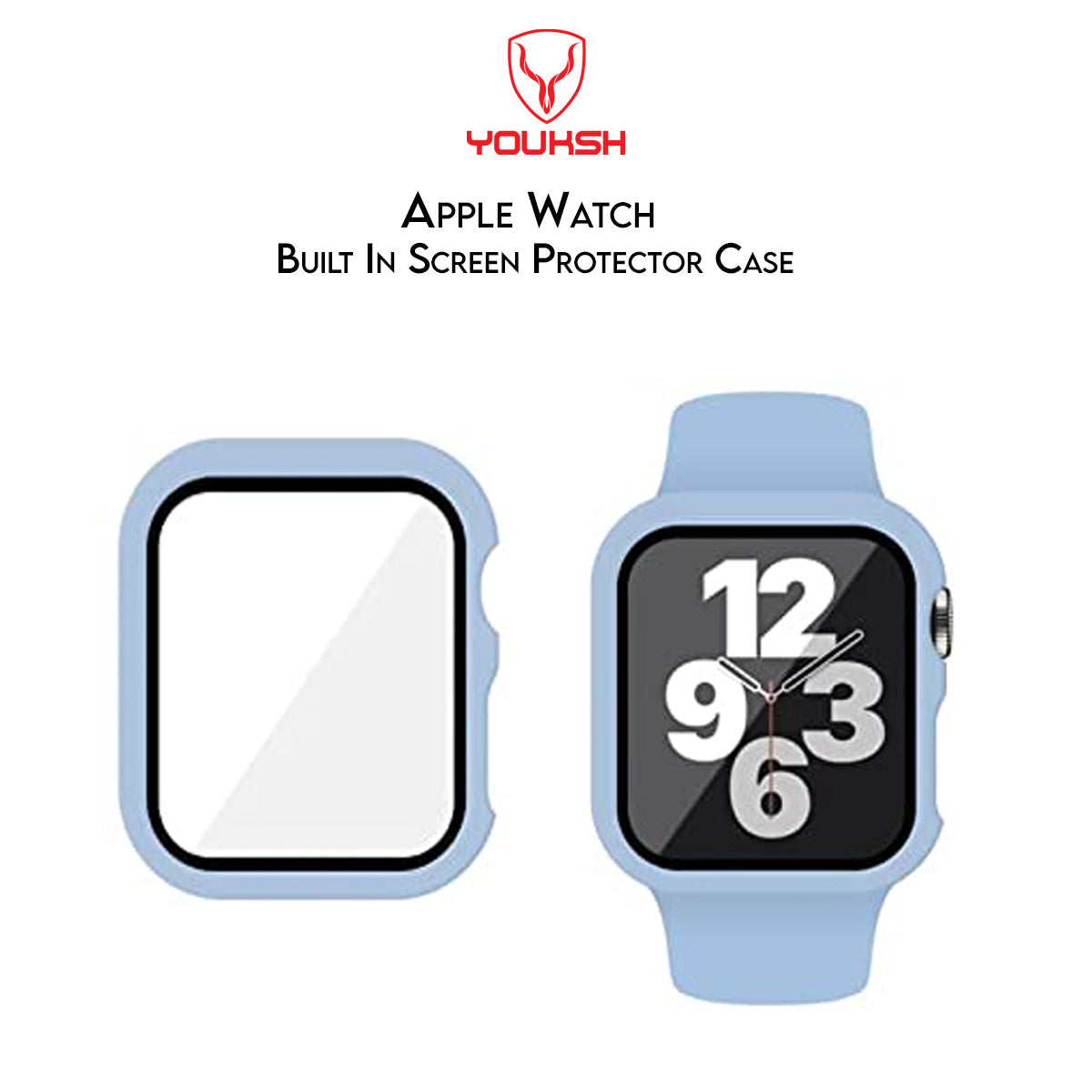 YOUKSH iWatch 45MM Candy Tempered Glass Slim Bumper Case - 45MM Candy Slim Bumper Case - Full Protective - For iWatch Series 7.