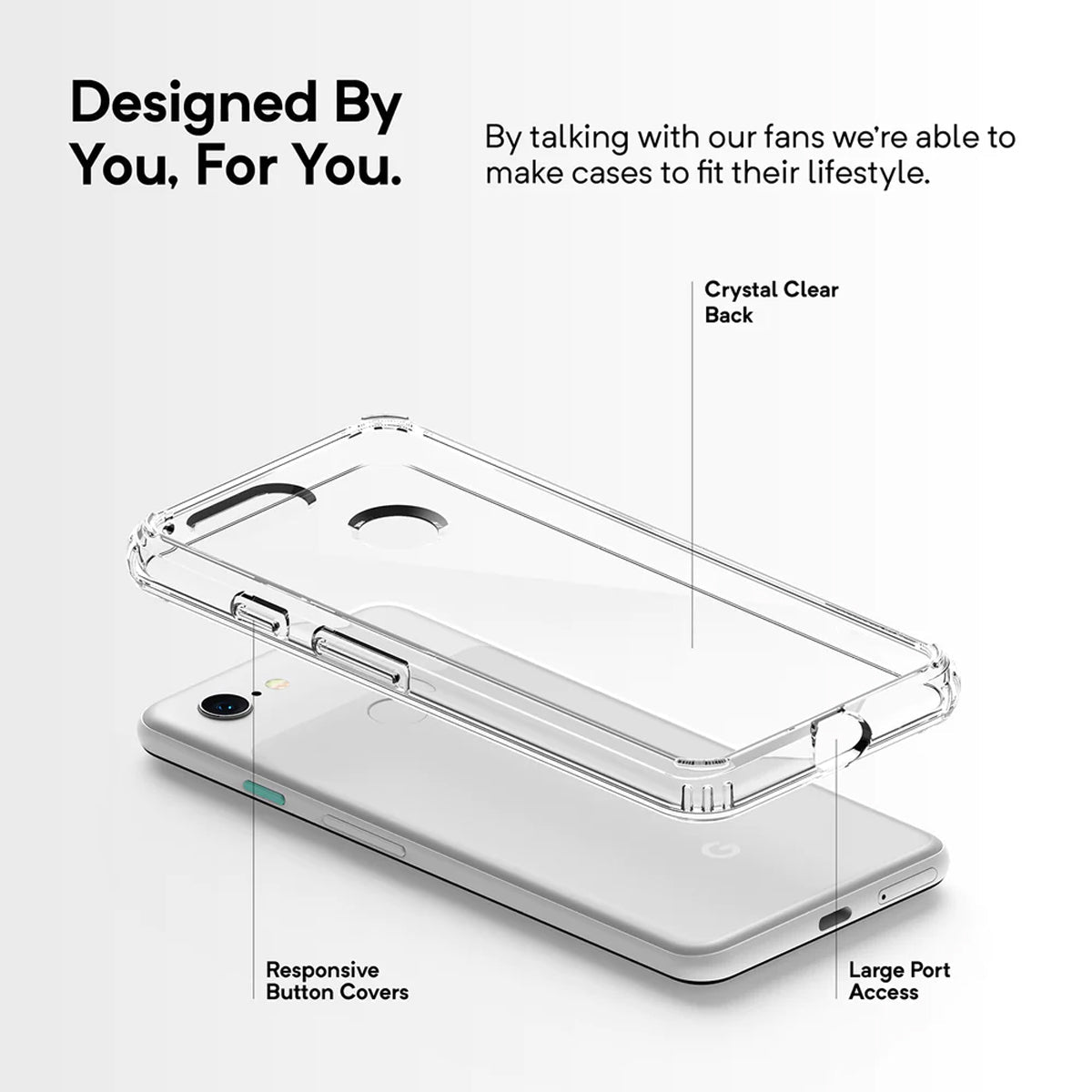 YOUKSH Google Pixel 3 Transparent Cover - Google Pixel 3 Transparent Jelly Back Cover - Google Pixel 3 Soft Shock Proof Transparent Back Pouch - Google Pixel 3 Crystal Clear Cover - Google Pixel 3 Silicone Cover.
