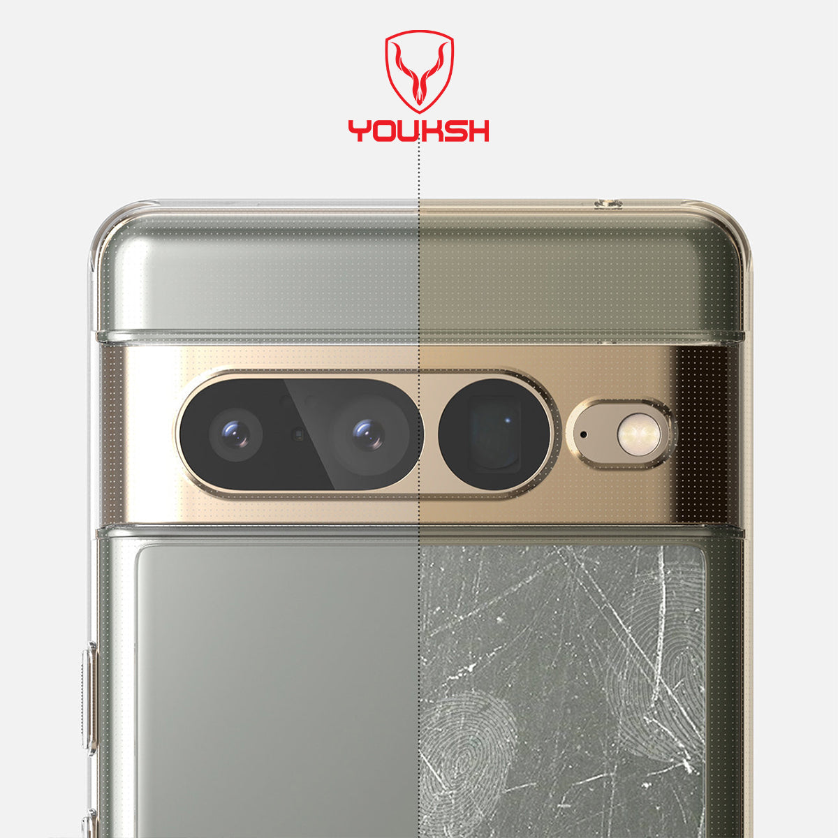 YOUKSH Google Pixel 7 Pro Transparent Cover - Google Pixel 7 Pro Transparent Jelly Back Cover - Google Pixel 7 Pro Soft Shock Proof Transparent Back Pouch - Google Pixel 7 Pro Crystal Clear Cover - Google Pixel 7 Pro Silicone Cover.