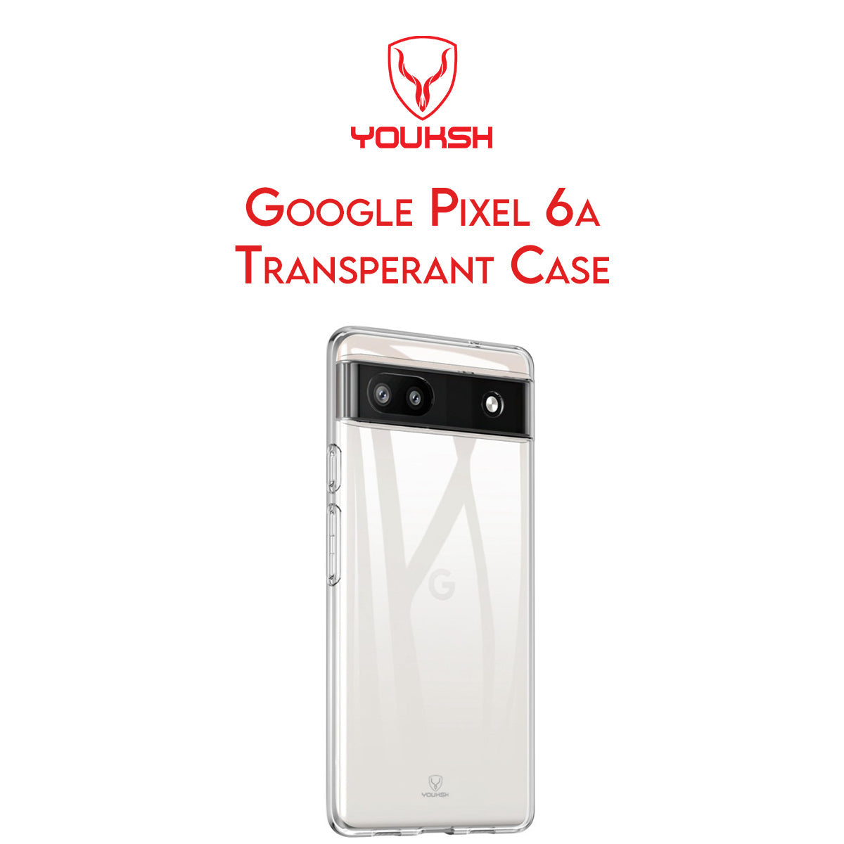 YOUKSH Google Pixel 6a Transparent Cover - Google Pixel 6a Transparent Jelly Back Cover - Google Pixel 6a Soft Shock Proof Transparent Back Pouch - Google Pixel 6a Crystal Clear Cover - Google Pixel 6a Silicone Cover.