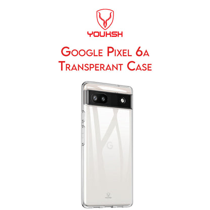 YOUKSH Google Pixel 6a Transparent Cover - Google Pixel 6a Transparent Jelly Back Cover - Google Pixel 6a Soft Shock Proof Transparent Back Pouch - Google Pixel 6a Crystal Clear Cover - Google Pixel 6a Silicone Cover.