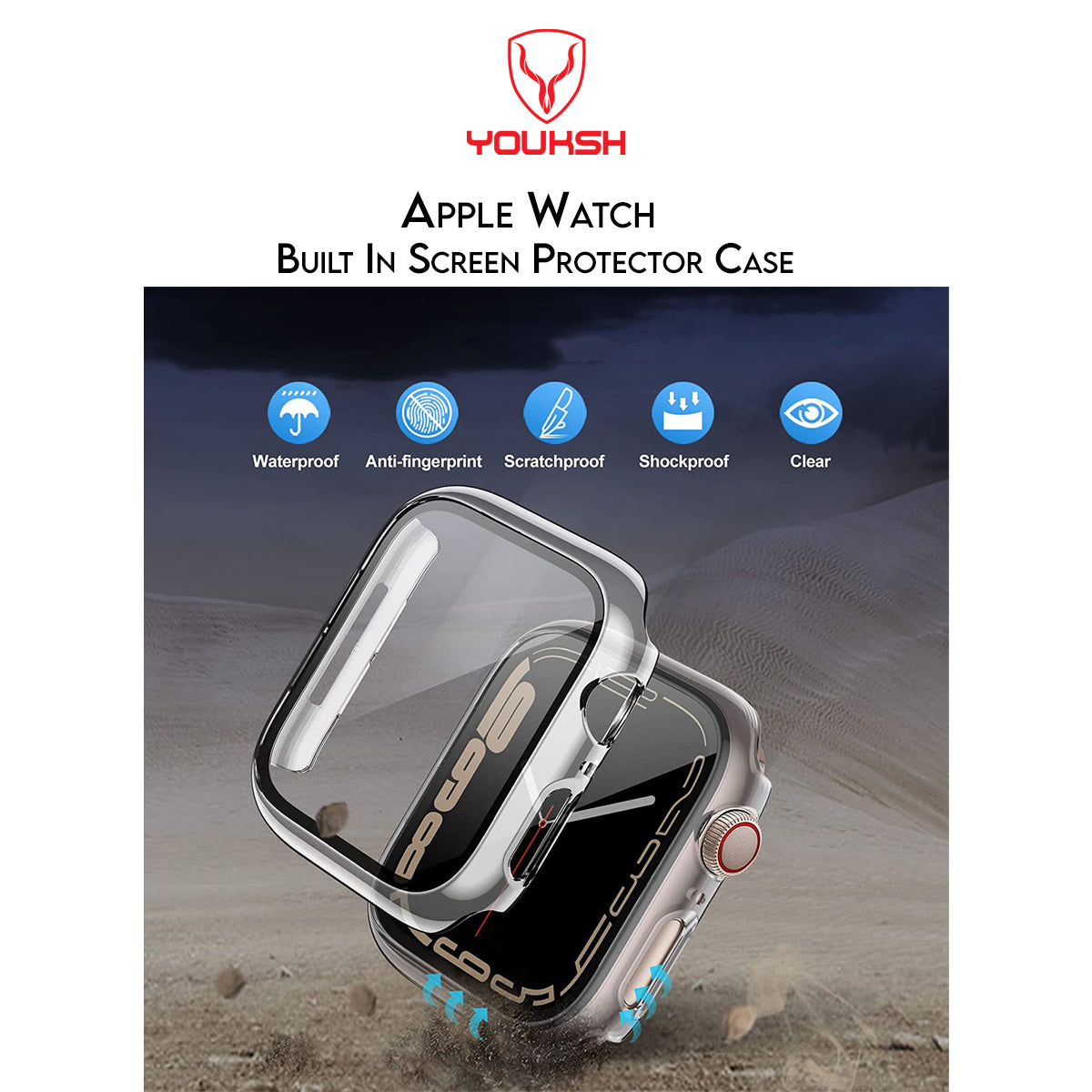 YOUKSH iWatch 41MM Candy Tempered Glass Slim Bumper Case - 41MM Candy Slim Bumper Case - Full Protective - For iWatch Series 1/2/3/4/5/6/7.