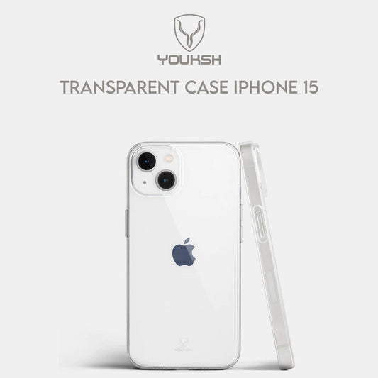 YOUSKH APPLE IPHONE 15 (6.1) TRANSPARENT CASE - YOUKSH APPLE IPHONE 15 (6.1) TRANSPARENT COVER - TRANSPARENT SOFT SHOCK PROOF JELLY BACK COVER.