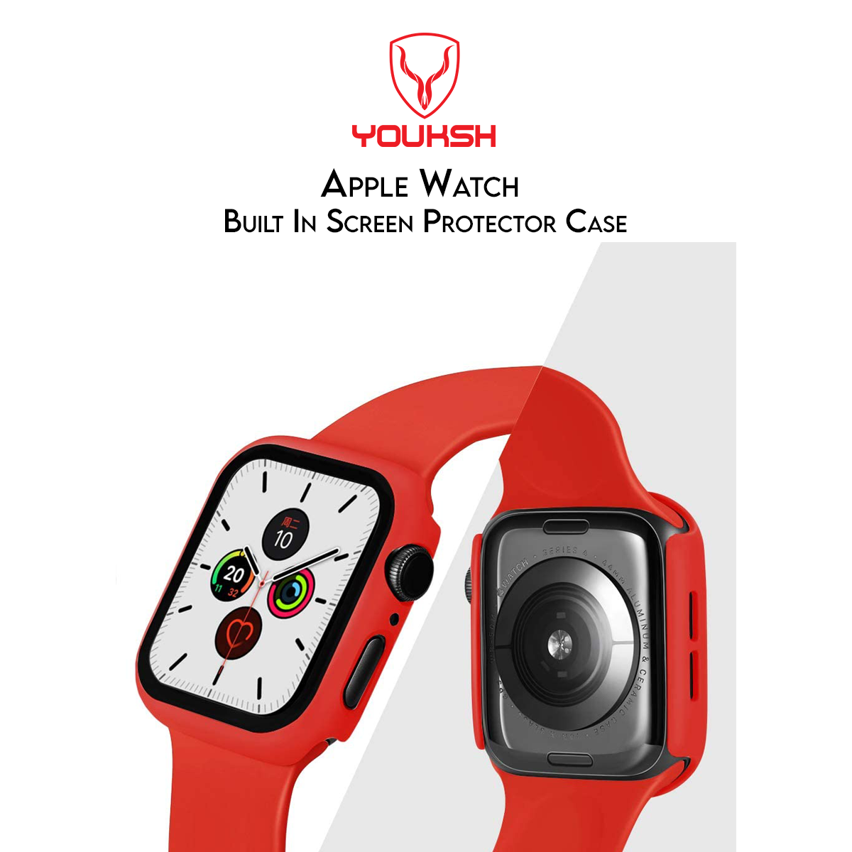 YOUKSH iWatch - 38MM Candy Tempered Glass Slim Bumper Case - 38MM Candy Slim Bumper Case - Full Protective - For iWatch Series 1/2/3/4/5/6.