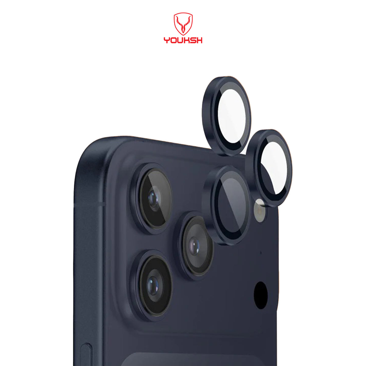 YOUKSH IPhone 17 Pro Camera Ring Glass Protector.