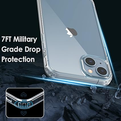 YOUKSH Apple iPhone 15 Pro Max Acrylic Cover - iPhone 15 Pro Max Clear Anti-Yellow Back Case - iPhone 15 Pro Max Shock Proof With Built-In Air Bag.