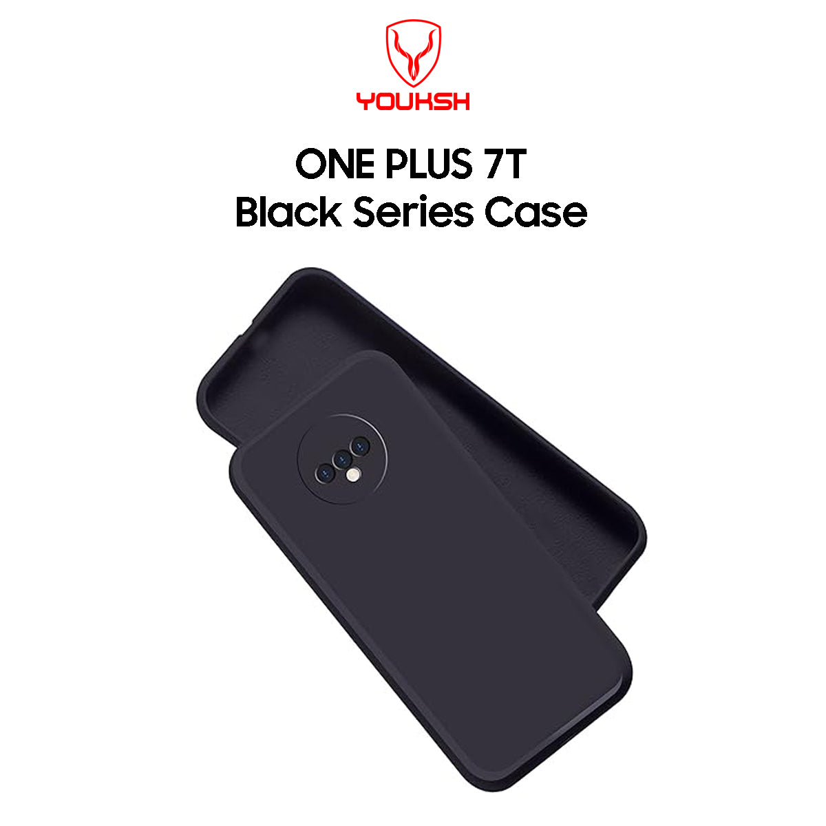 One Plus 7T Black Silicon Case