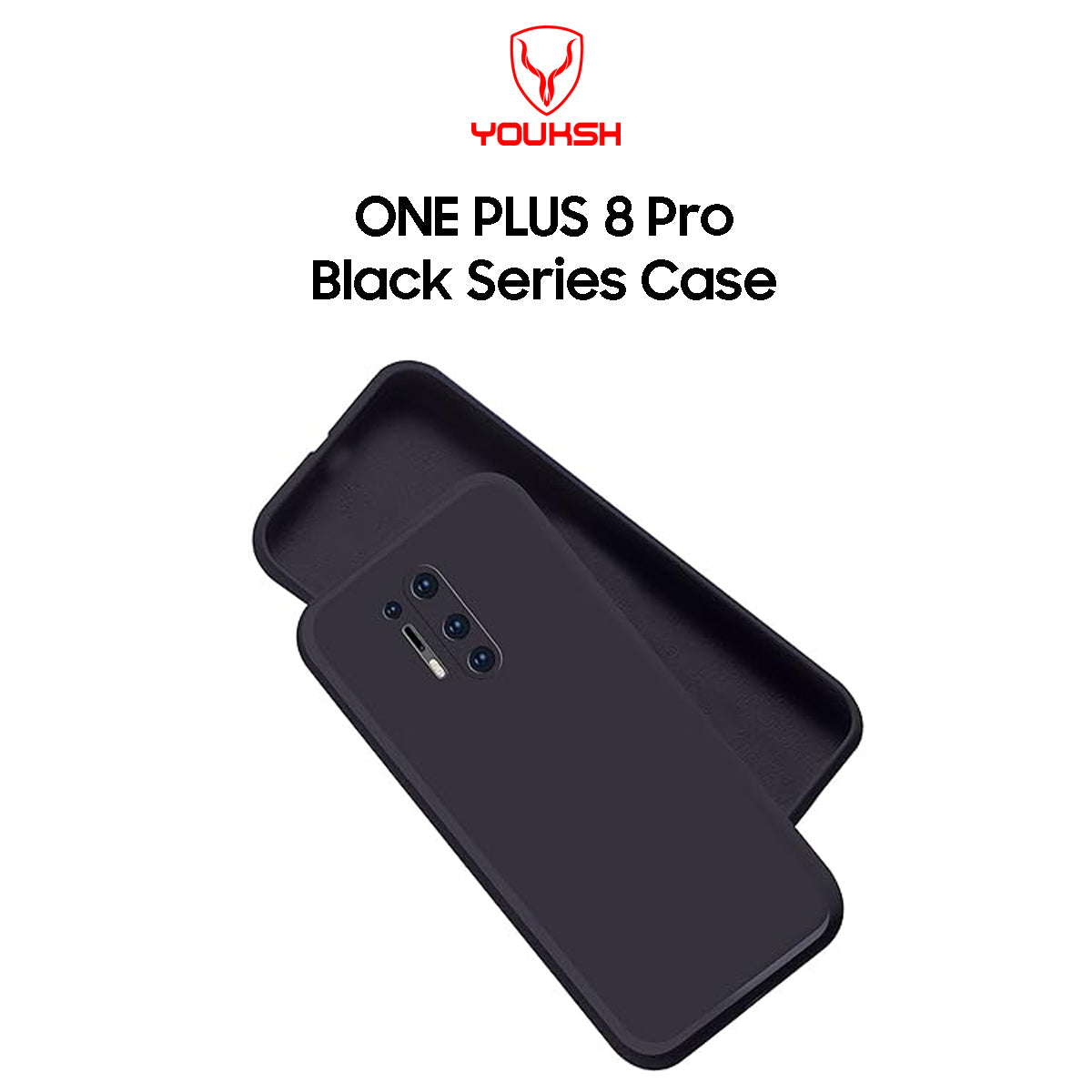 One Plus 8 Pro Black Silicon Case