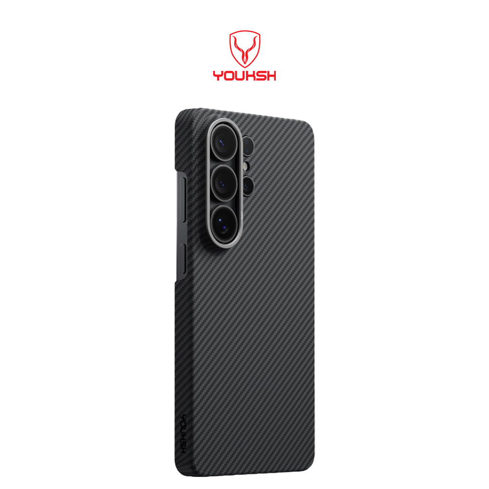 YOUKSH Samsung S26 Ultra Tactile Woven Case, Carbon Thin Case S26 Ultra.