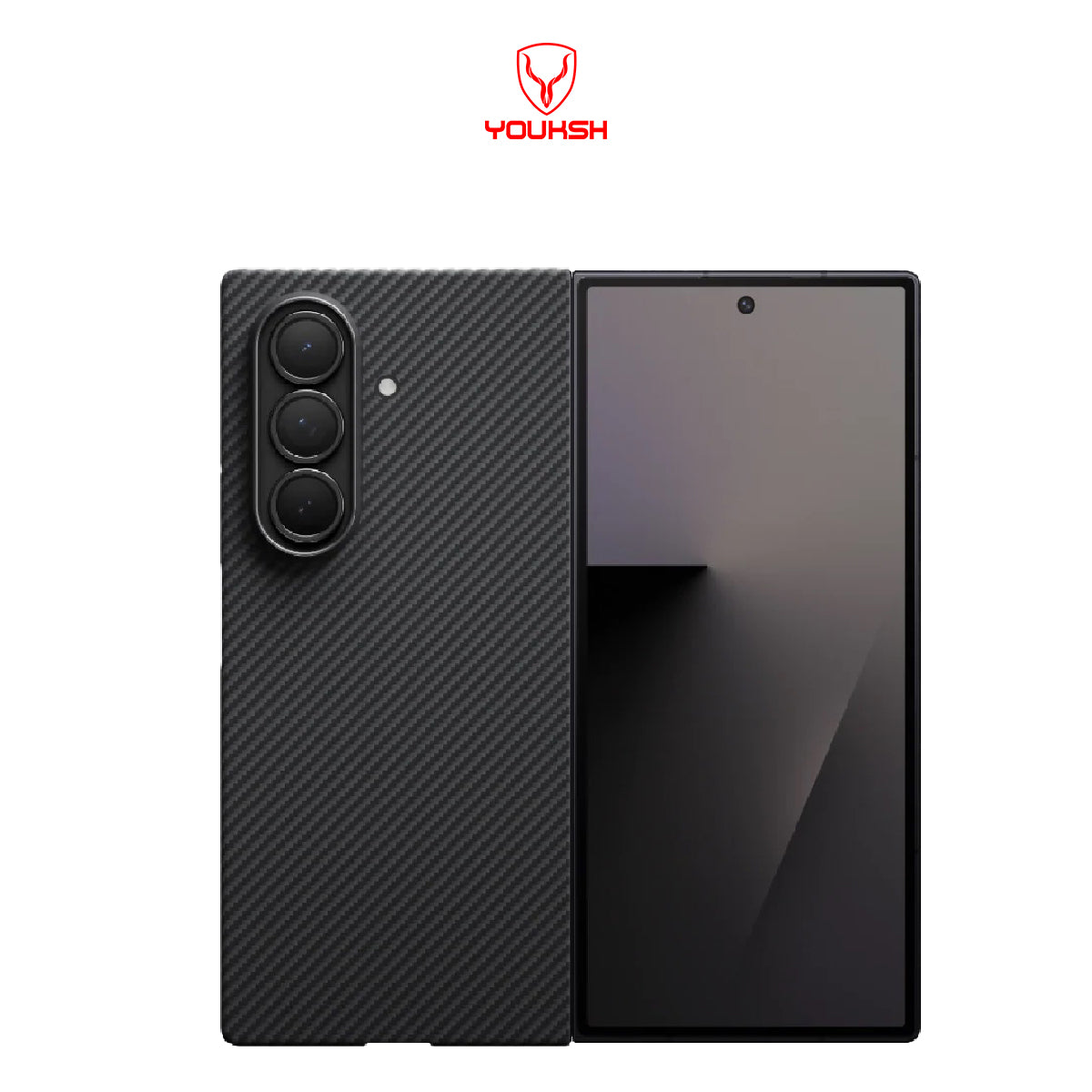YOUKSH Z-Fold 7 Tactile Woven Case, Carbon Thin Case IP 17 Pro