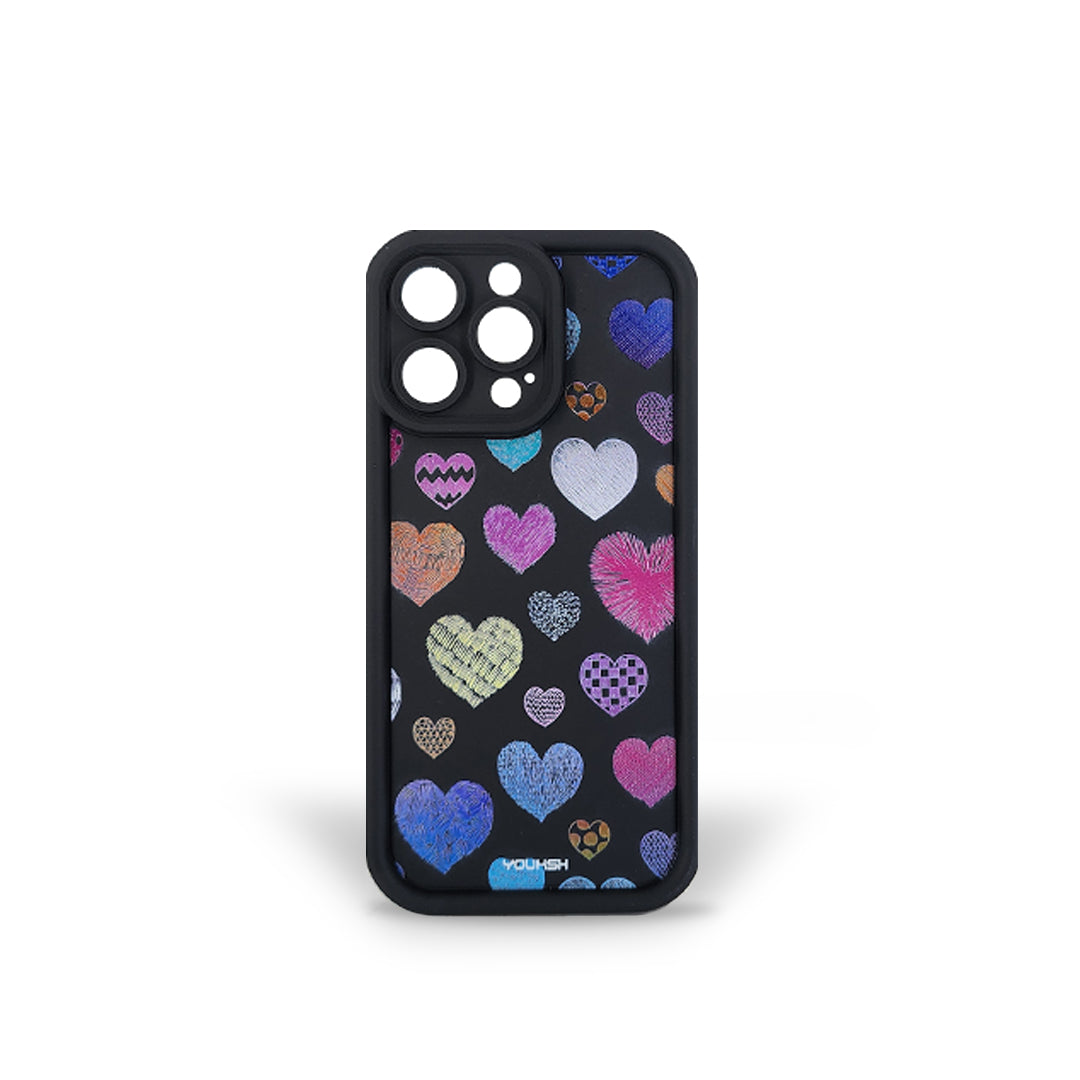Apple iPhone Series Silicone Heart Burst Case