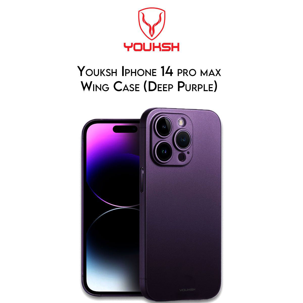 YOUKSH Apple Iphone 14 PRO Max Wing Case - Iphone 14 PRO Max Paper Case - Iphone 14 PRO Max (6.7) Ultra Thin Lightweight Back cover - Iphone 14 PRO Max Slim Smart Back Pouch - For Iphone 14 Series.(Deep Purple)