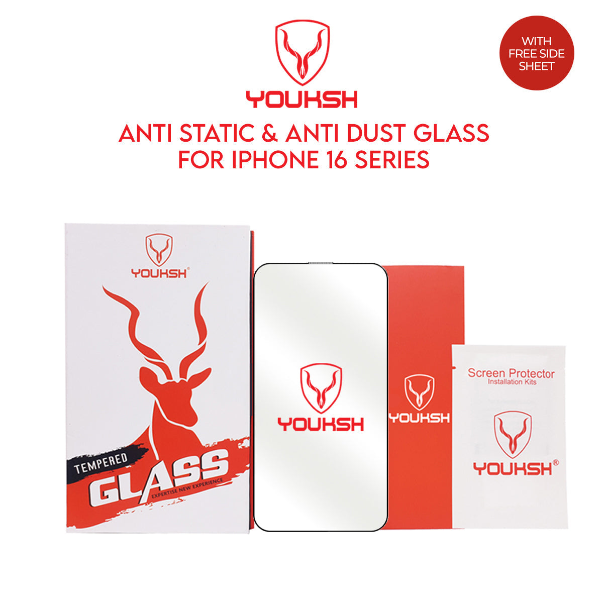 Apple iPhone 16 Glass Protector (Anti Dust & Anti Static)