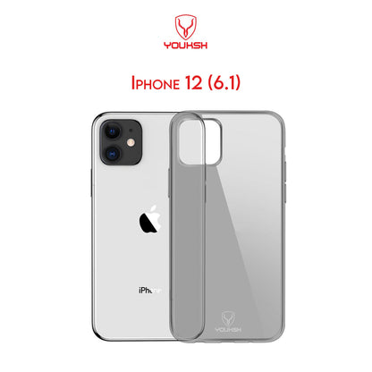 Youksh Apple iphone 12 (6.1) - Transparent Jelly Back Cover - Transparent - Iphone Series.