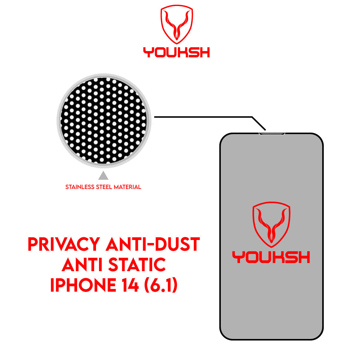 Apple iPhone 14 (6.1) Privacy Anti Dust Glass Protector