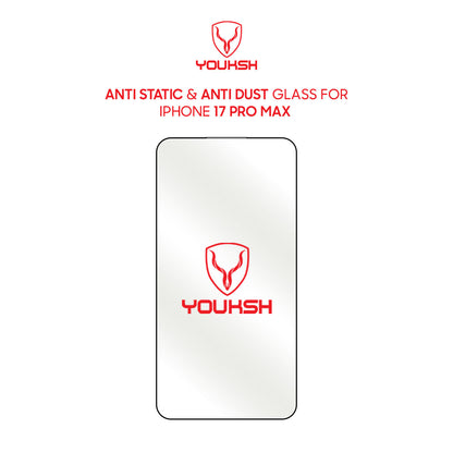 Youksh Matte Glass Screen Protector for iPhone 17 Pro Max – Anti-Glare, Anti-Fingerprint Tempered Glass