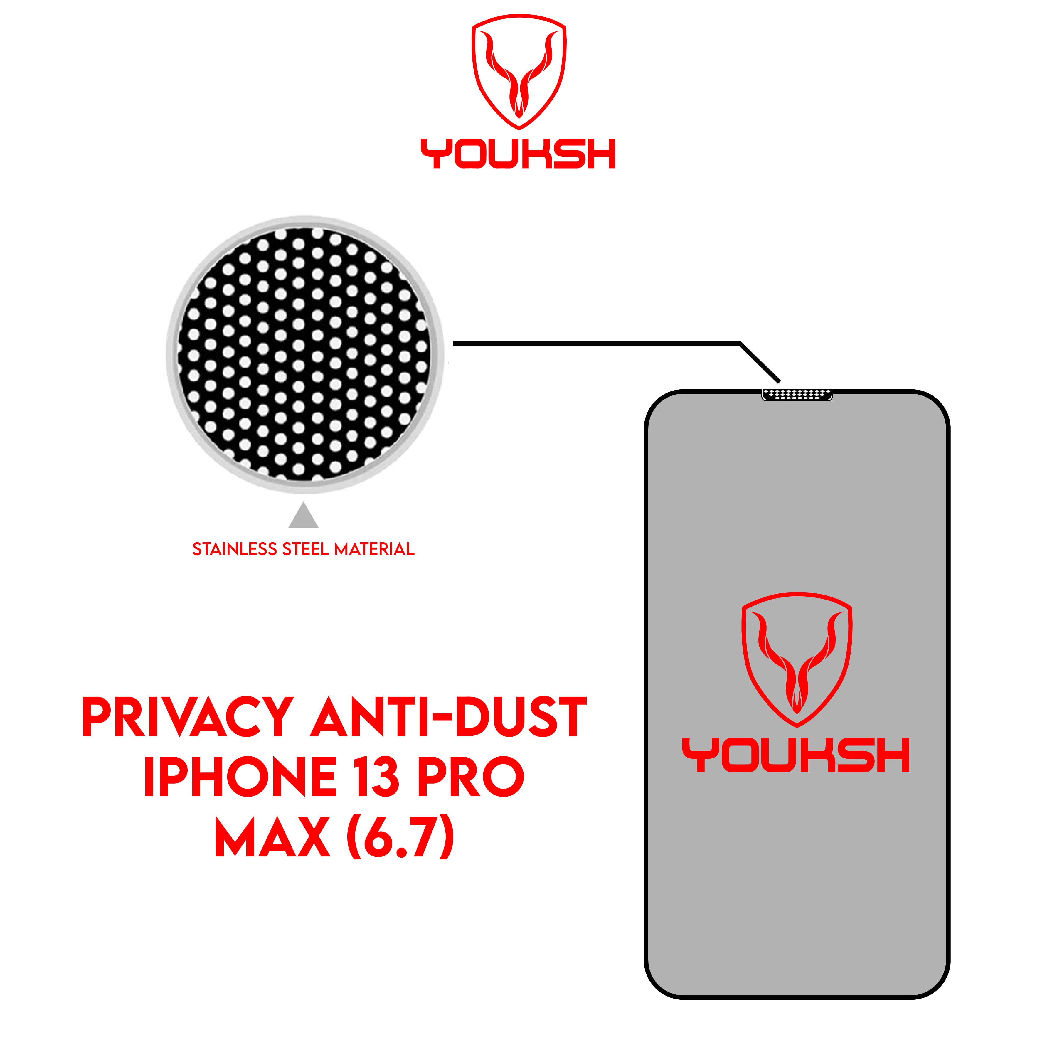 Apple iPhone 13 Pro Max (6.7) Privacy Anti Dust Glass Protector