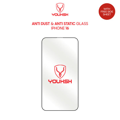 Apple iPhone 16 Glass Protector (Anti Dust & Anti Static)