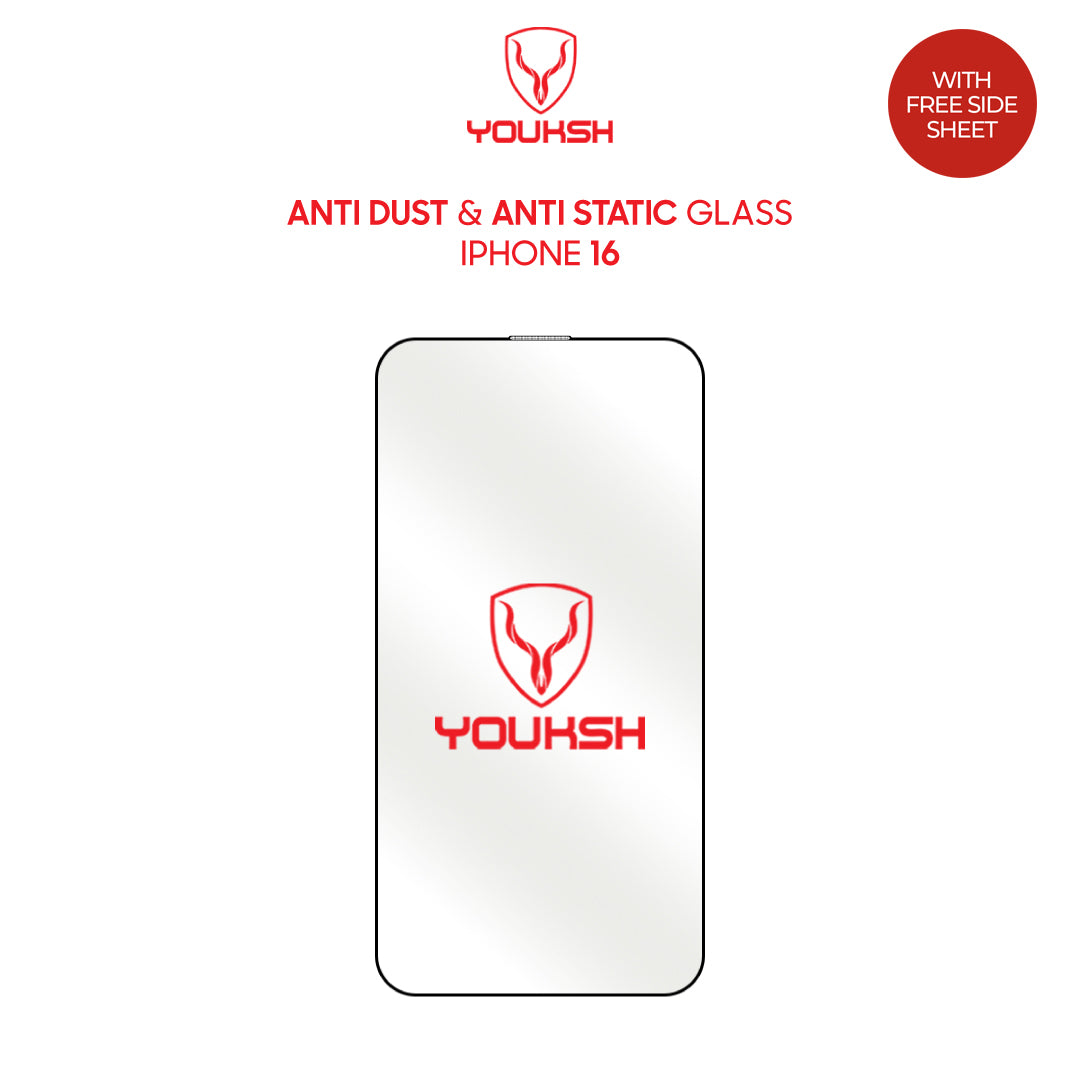 Apple iPhone 16 Glass Protector (Anti Dust & Anti Static)