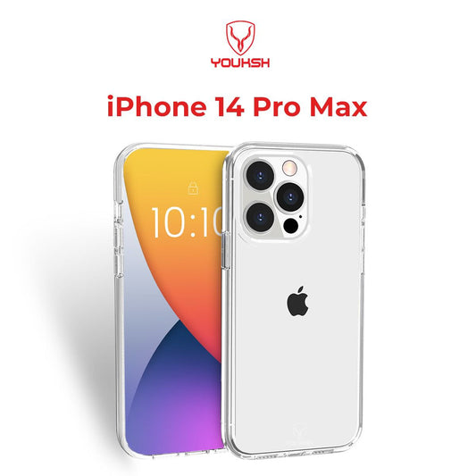 YOUSKH Apple Iphone 14 Pro Max (6.7) Transparent Case - Youksh Apple Iphone 14 Pro Max (6.7) Transparent Cover - Transparent Soft Shock Proof Jelly Back Cover.(White)