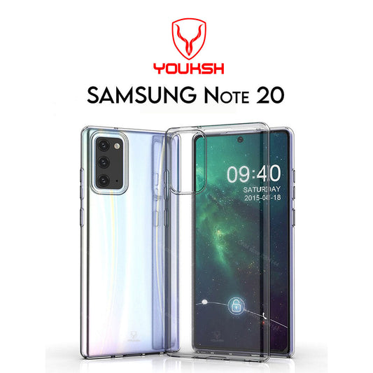 YOUKSH Samsung Galaxy Note 20 Transparent Case - Samsung Galaxy Note 20 Soft Shock Proof Transparent Cover - Samsung Galaxy Note 20 Jelly Back Cover - Samsung Galaxy Note 20 Transparent Case.