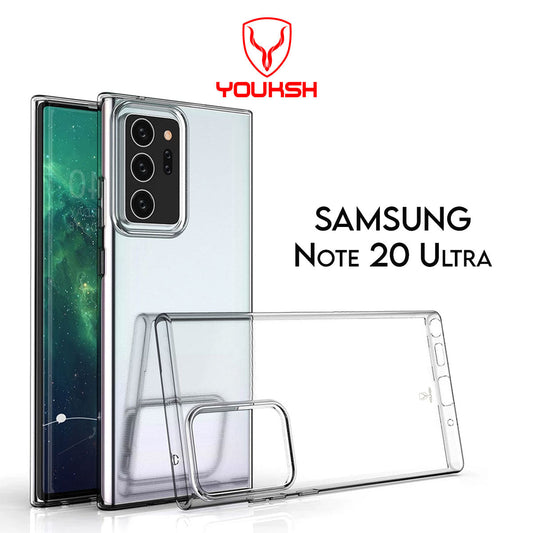 YOUKSH Samsung Galaxy Note 20 Ultra Transparent Case - Samsung Galaxy Note 20 Ultra Soft Shock Proof Transparent Cover - Samsung Galaxy Note 20 Ultra Jelly Back Cover - Samsung Galaxy Note 20 Ultra Transparent Case.